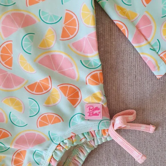 RuffleButts Citrus Rash Guard Size 12-18 Months Swimsuit - Picture 5 of 5